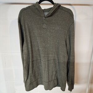 Converse One Star Green Heathered Long Sleeve Henley‎ Hoodie Skater Lightweight